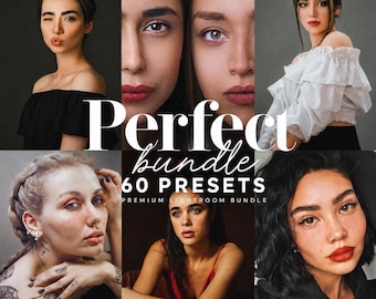 60 Lightroom Presets Bundle: Mobile & Desktop, Selfie Portrait Filters