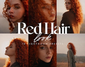 10 REDHEAD Lightroom Mobile and Desktop Presets Red Hair, Auburn Orange Tones, Freckles, ginger