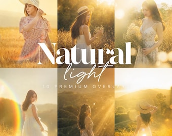 50 Natural Light overlays | Sunlight photoshop overlays, lens flare photo overlays, light beams overlays, sun rays textures