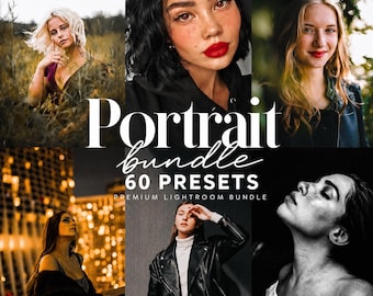 60 Portrait Lightroom Presets Bundle: Mobile & Desktop Filters