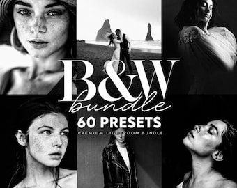 60 Black and White Lightroom Presets: Mobile & Desktop Bundle