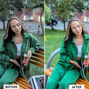 Pu&ograve; includere: Una persona seduta su una panchina di legno con una giacca e pantaloni di velluto a coste verde, che tiene una tazza di caff&egrave; e un computer portatile.