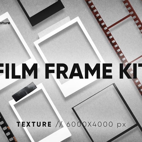 40 FRONTIÈRES DE FILM | Kit de cadres de films négatifs, film instantané, modèle d'histoires analogiques Instagram, bordure de négatif de film, bande de film, bordures kodak