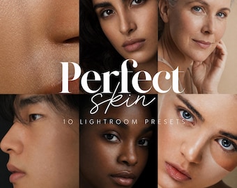 10 PERFECT SKIN Lightroom Mobile and Desktop Presets | beauty Selfie makeup light Skin Retouch Portrait Warm Soft Skin Instagram Blogger