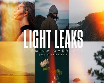 70 Light Leaks Photo Overlays: Lens Effect, Rainbow Ray (JPG)