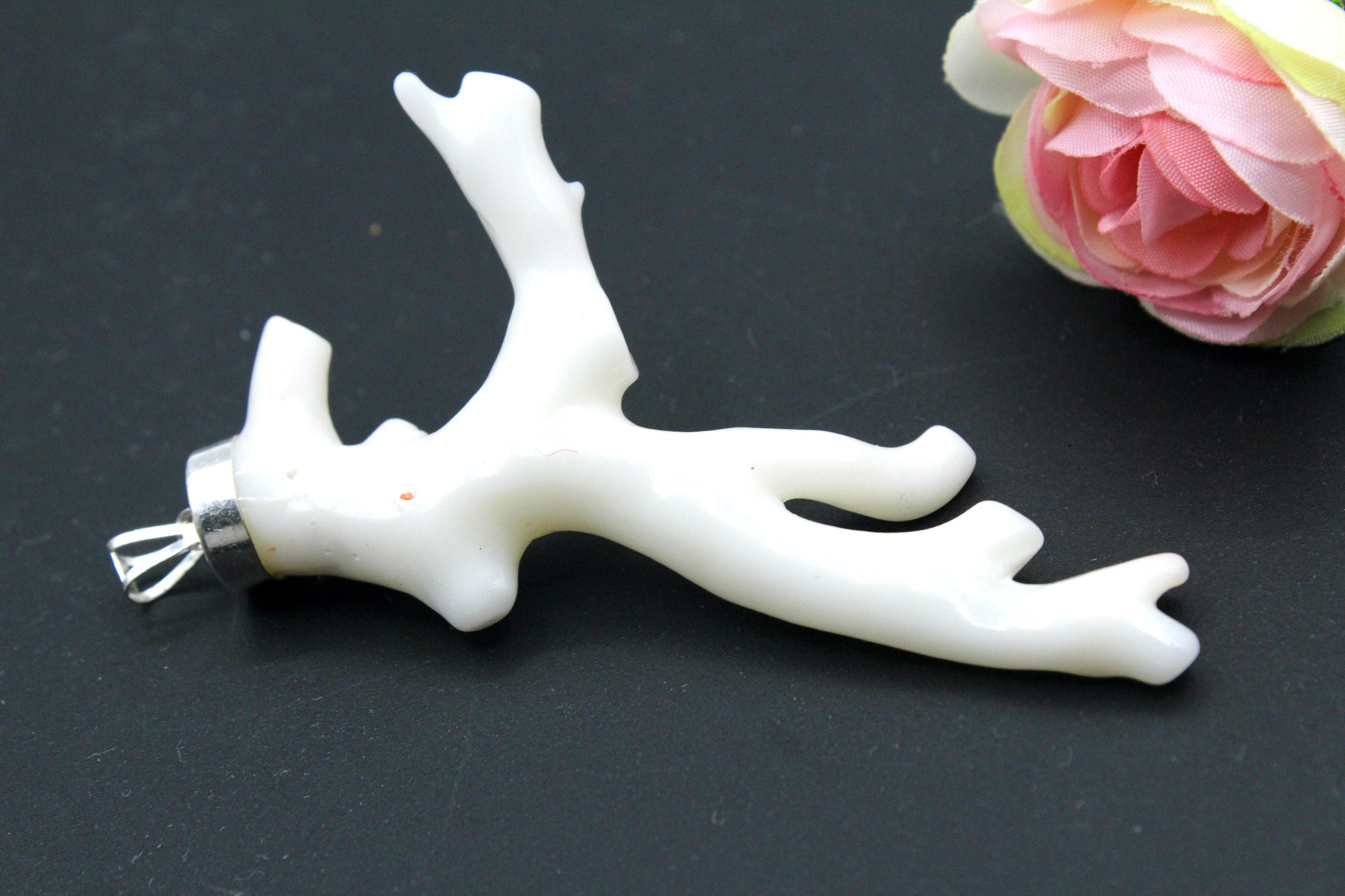 Natürlicher Rosa Korallen Anhänger Natürlicher Form Ast | Etsy