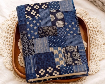 Capa para caderno recarregável estilo Hobonichi patchwork semanas A5 A6 2026 Z1021