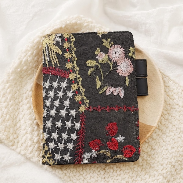 Embroidery Hobonichi style weeks A5 A6 cover 2026 Refillable notebook cover Z1042