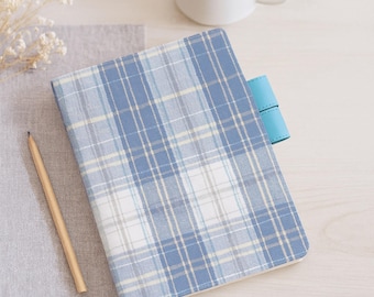 Capa para caderno recarregável estilo Hobonichi xadrez A5 A6 2026 Z9231