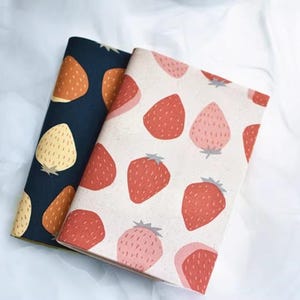 Strawberry A5 A6 cover Hobonichi type 2025 weeks planner notebook memo agenda Replaceable Personalized notebook cover L695
