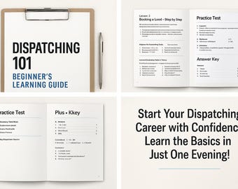 Truck Dispatching 101 PDF Guide – Beginner Freight Dispatcher Training, Load Booking Steps, Carrier Packet Info + Quiz