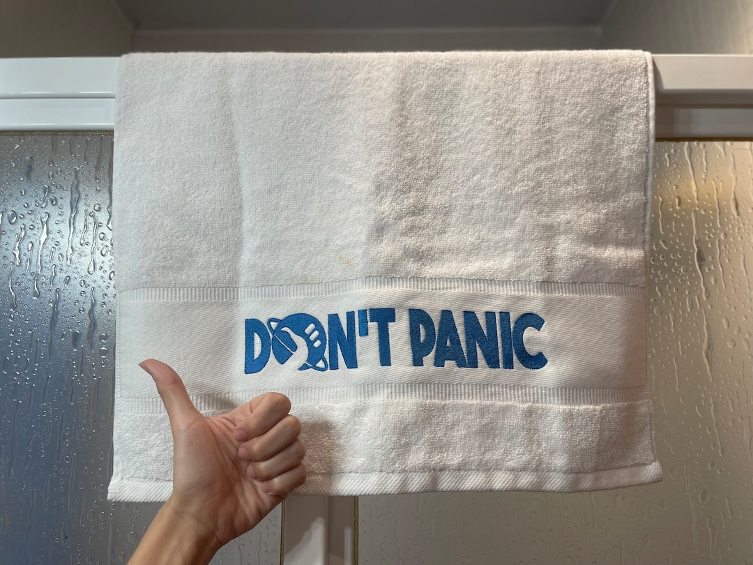 The Hitchhikers Guide to the Galaxy Towel Don't Panic Hitchhiker's Towel Scifi Movie Props