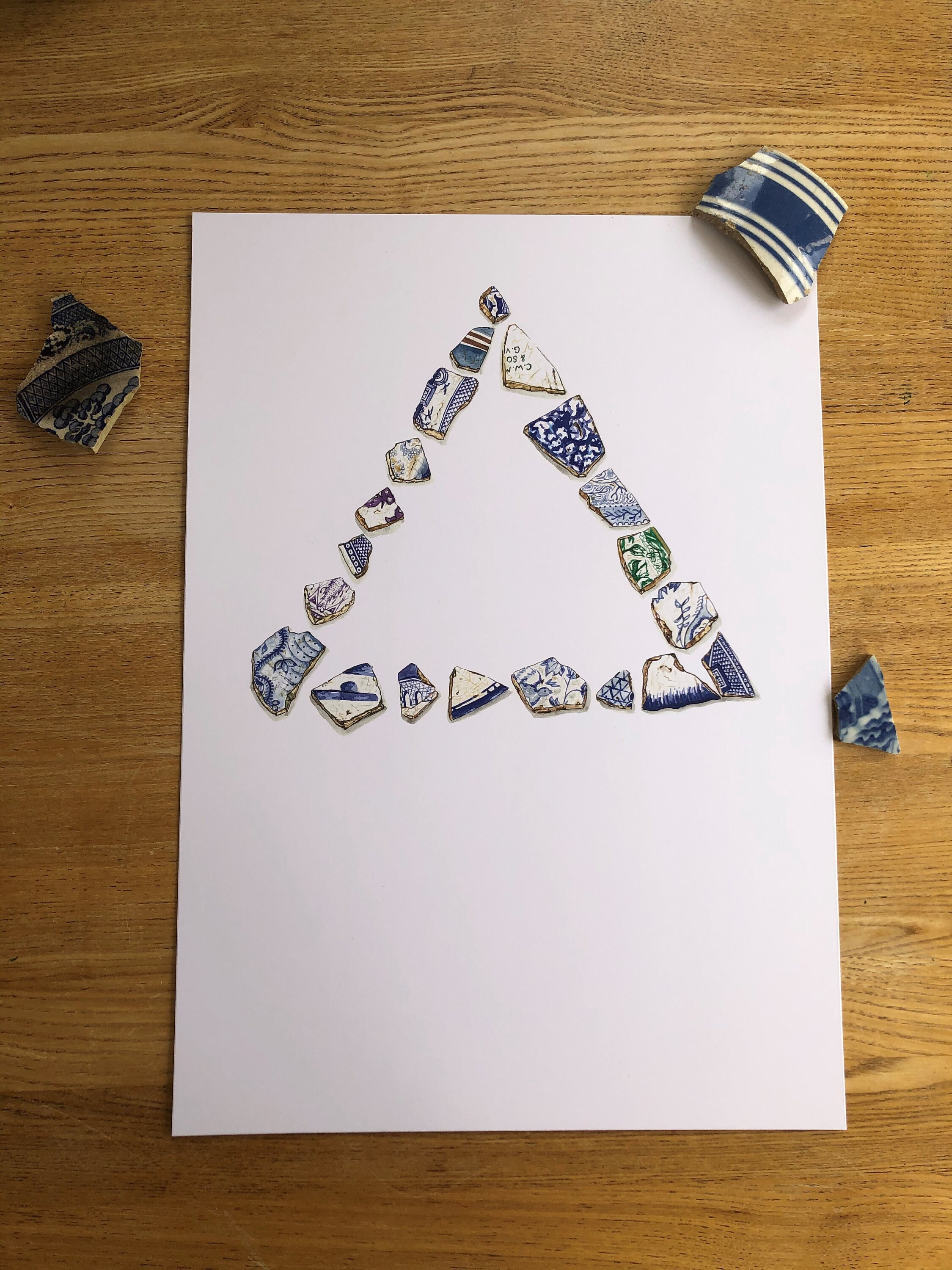 A3 Mudlark Triangle print based on original watercolour painting