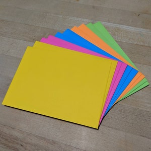 10 Multi-color Envelopes | Invitation A6 | Bright or Pastel Color Assortment