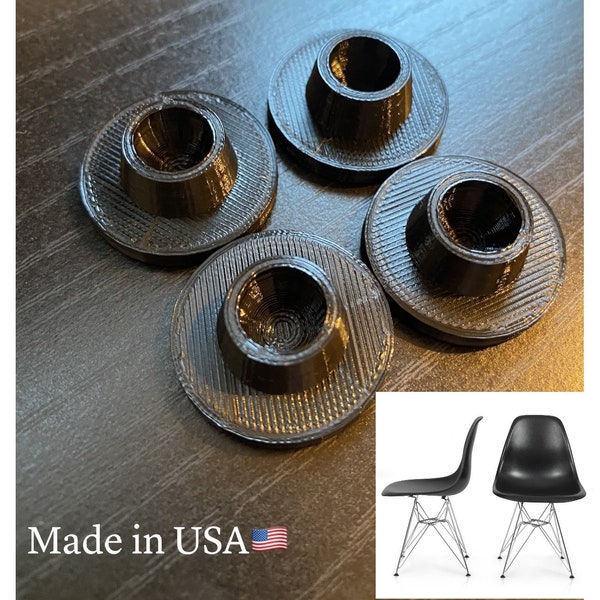 4 X Eames Eiffel Style Furniture Feet Chair Glides Replacement Feet- 3D Printed