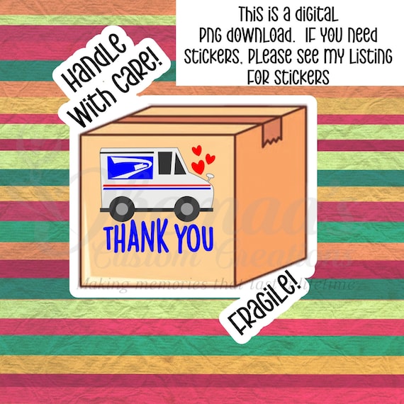 Sticker Download - Handle With Care I’m Fragile - Box - Small Business Sticker - USPS - Packaging Sticker