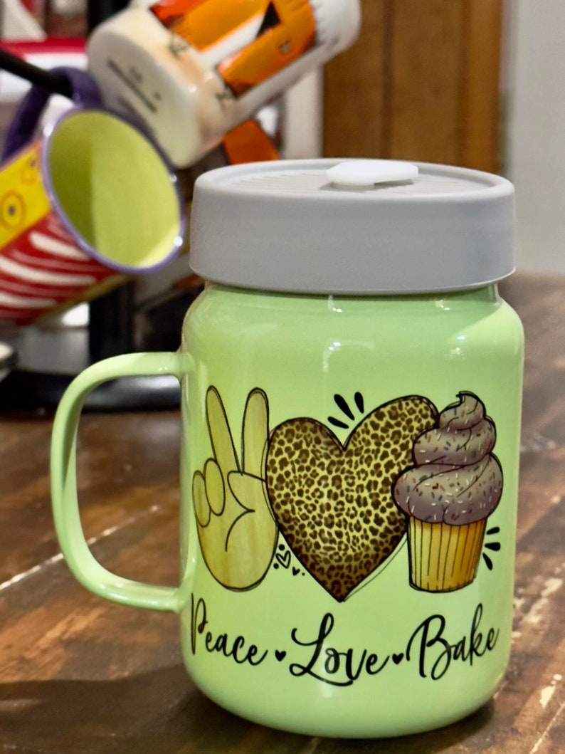 Glass Mason Jars Silicon Lids Glass Straw Personalized Etsy