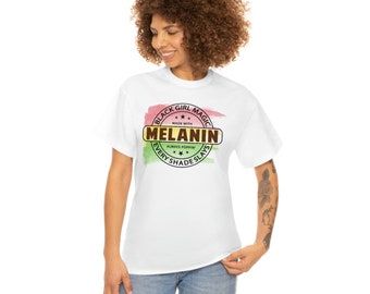 Camiseta mágica para chica negra: camiseta de algodón con orgullo melanin
