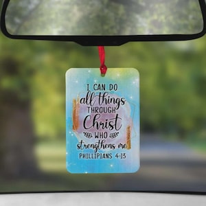 Christliches Rückspiegel-Accessoire | Bibel Vers Geschenk | Inspirierende Schrift-Autodekoration | Glaube-basiertes Geschenk Auto Lufterfrischer