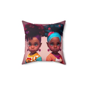 Spun Polyester Square Pillow Cover: Girls with Dignity