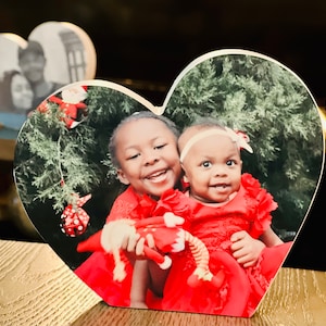 Personalized Wood Heart Photo Gift for Valentines Day, Custom Heart Picture Gift for Mom, Photo Gifts for Grandma, Photo Gifts on Wood