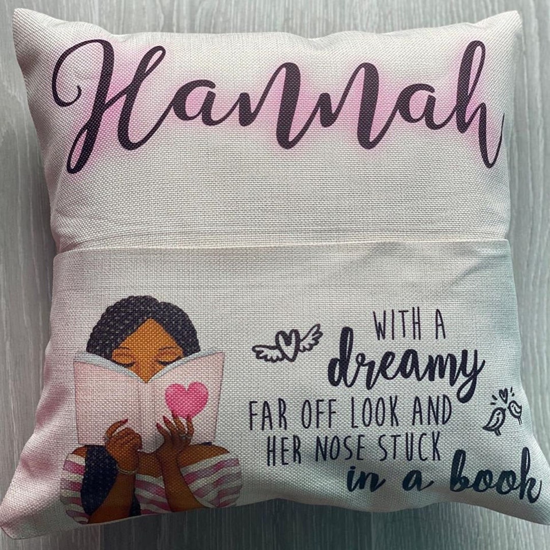 Personalized Pocket Pillow With Insert and Cover, Decorative Reading Pillow, Best Gift for ...