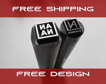 Hard Metal Stamp Custom Logo for Press Metal Design Ceramic Clay Blacksmith Gift for Him Jewellery Stamping Punch Stamps Customized