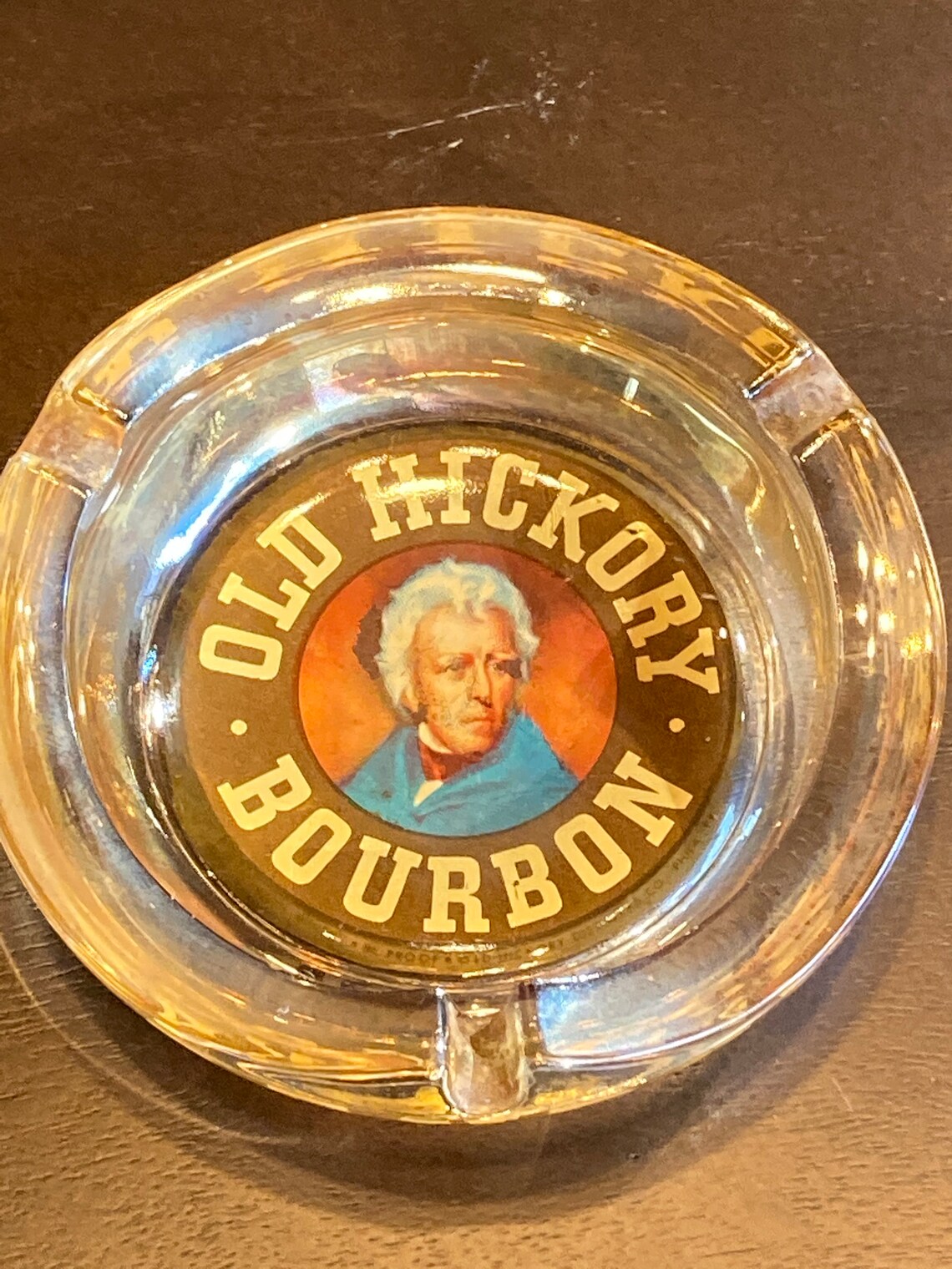 Old Hickory Bourbon Vintage Glass Ashtray Thomas Jefferson - Etsy Norway