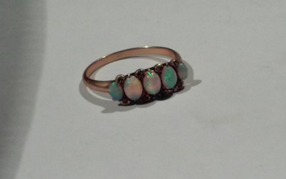 Art Nouveau Opal Wedding Band - image 1