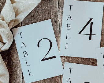 Elegant Melville Table Number Cards / Wedding Table Decor / On the Day Stationery / Art Deco Minimalist Modern Table Numbers