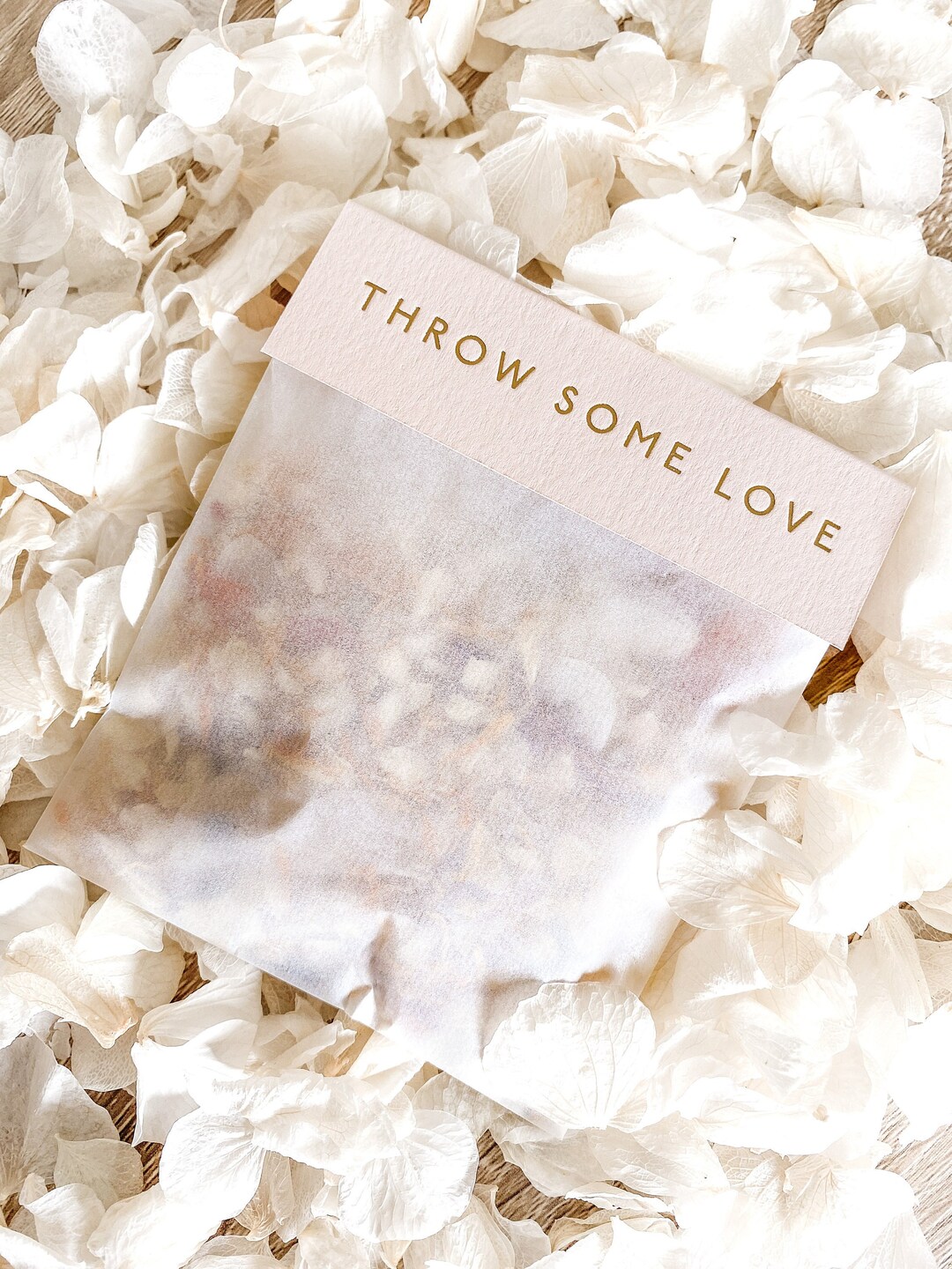 Luxury Foiled Throw Some Love Confetti Bags / Small Glassine Vellum