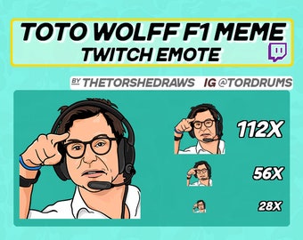 Toto Wolff F1 Meme Point Twitch Emote Etsy Uk