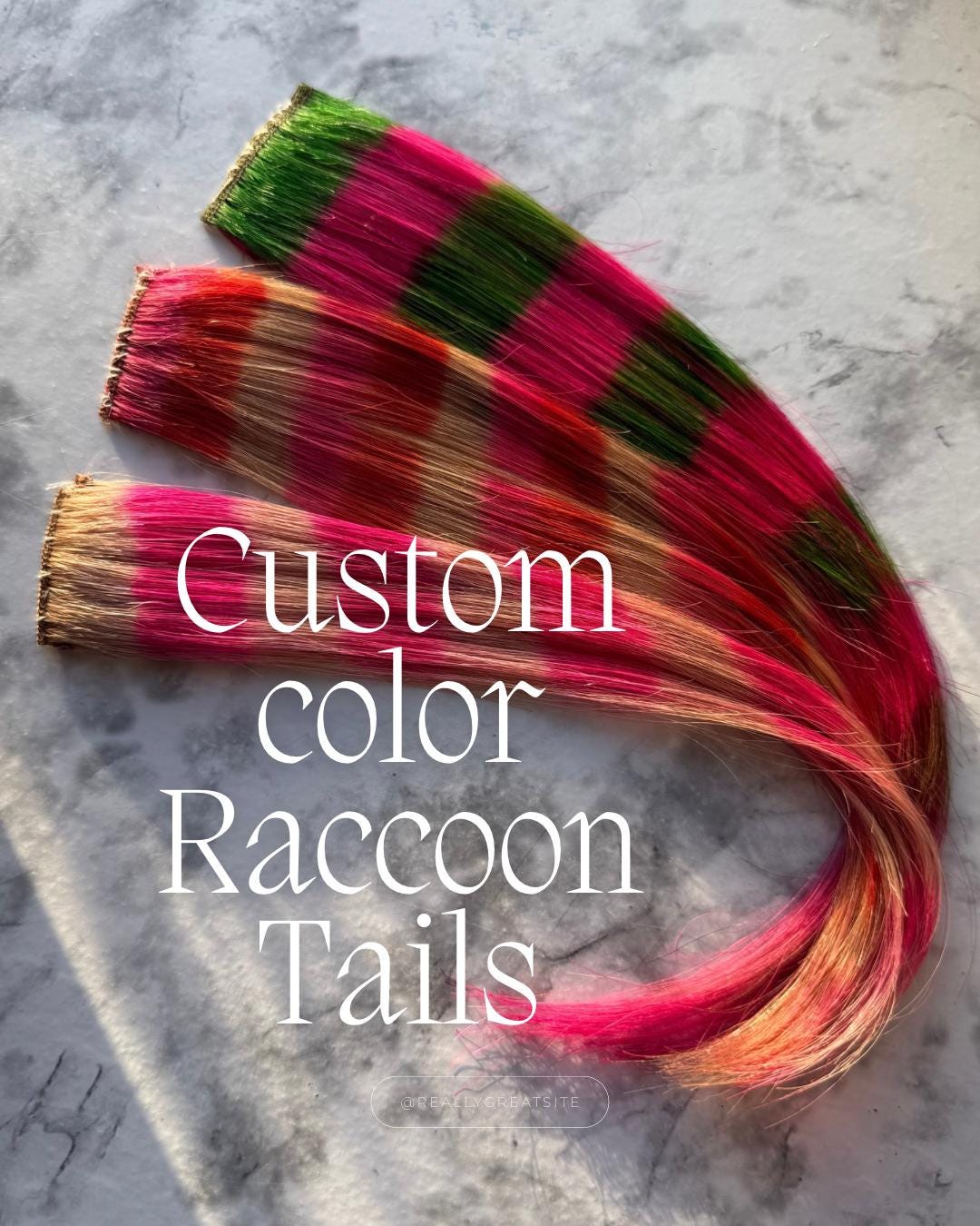 Ruby Hair Racoon Custom 2 Color Raccoon Tail Hair Extensions - Etsy