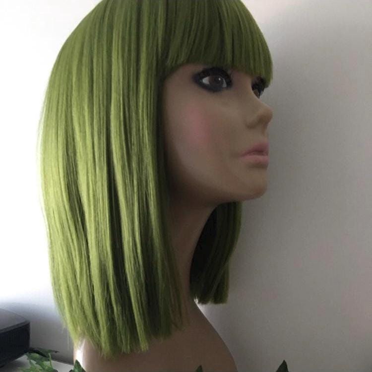 Green Bob Wig With Bangs - Etsy display picture 2