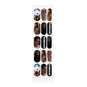Scream horror design water nail decals