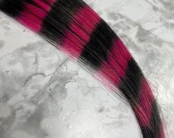 Black and Pink Raccoon Tail Hair Extension - Etsy Canada
