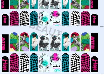 J hope design water nail decal sheet