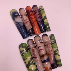 BTS  Military kpop press on nails