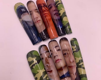 BTS  Military kpop press on nails