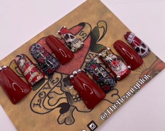 Set de uñas postizas con diseño Y2K