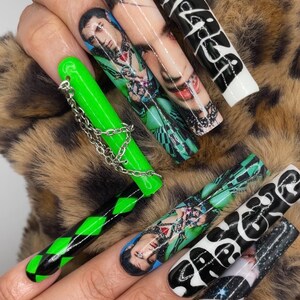 K-pop Taeyong green press on nails