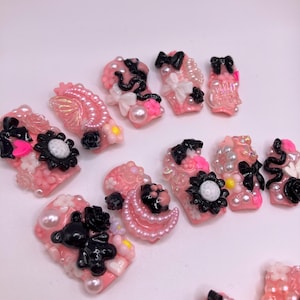 Pink junk kawaii  press on nail set