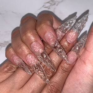 Ice water gel press on nail set
