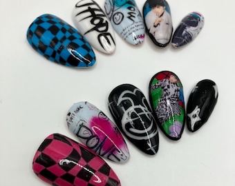 Jack in the box design press on nails