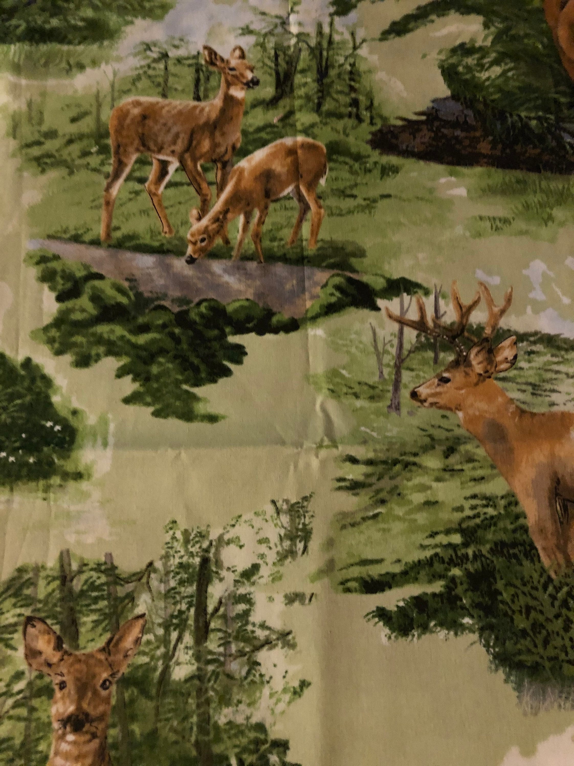 Deer print fabric by Exclusively Quilters Whitetail Valley Etsy