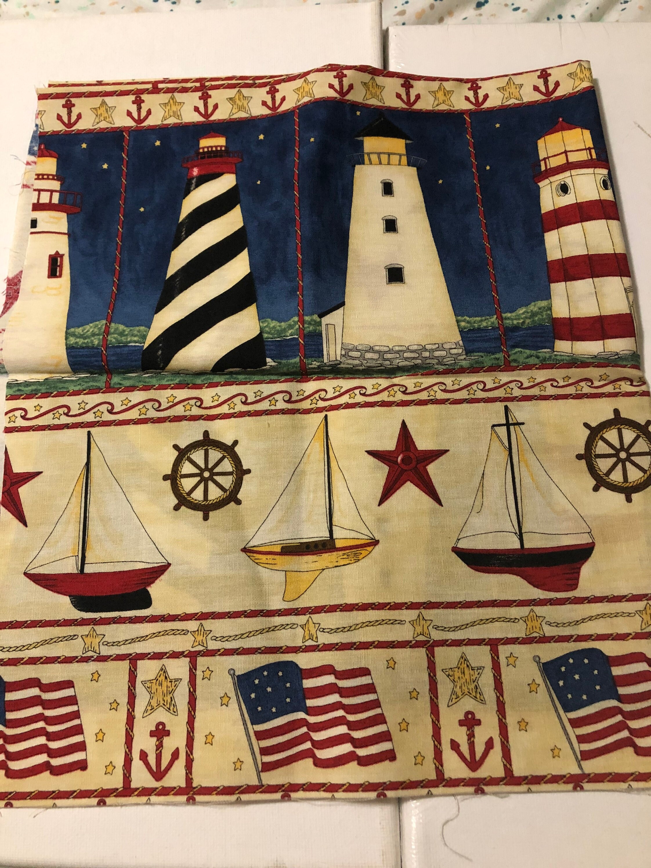 Lighthouse fabric FTQT cotton Etsy