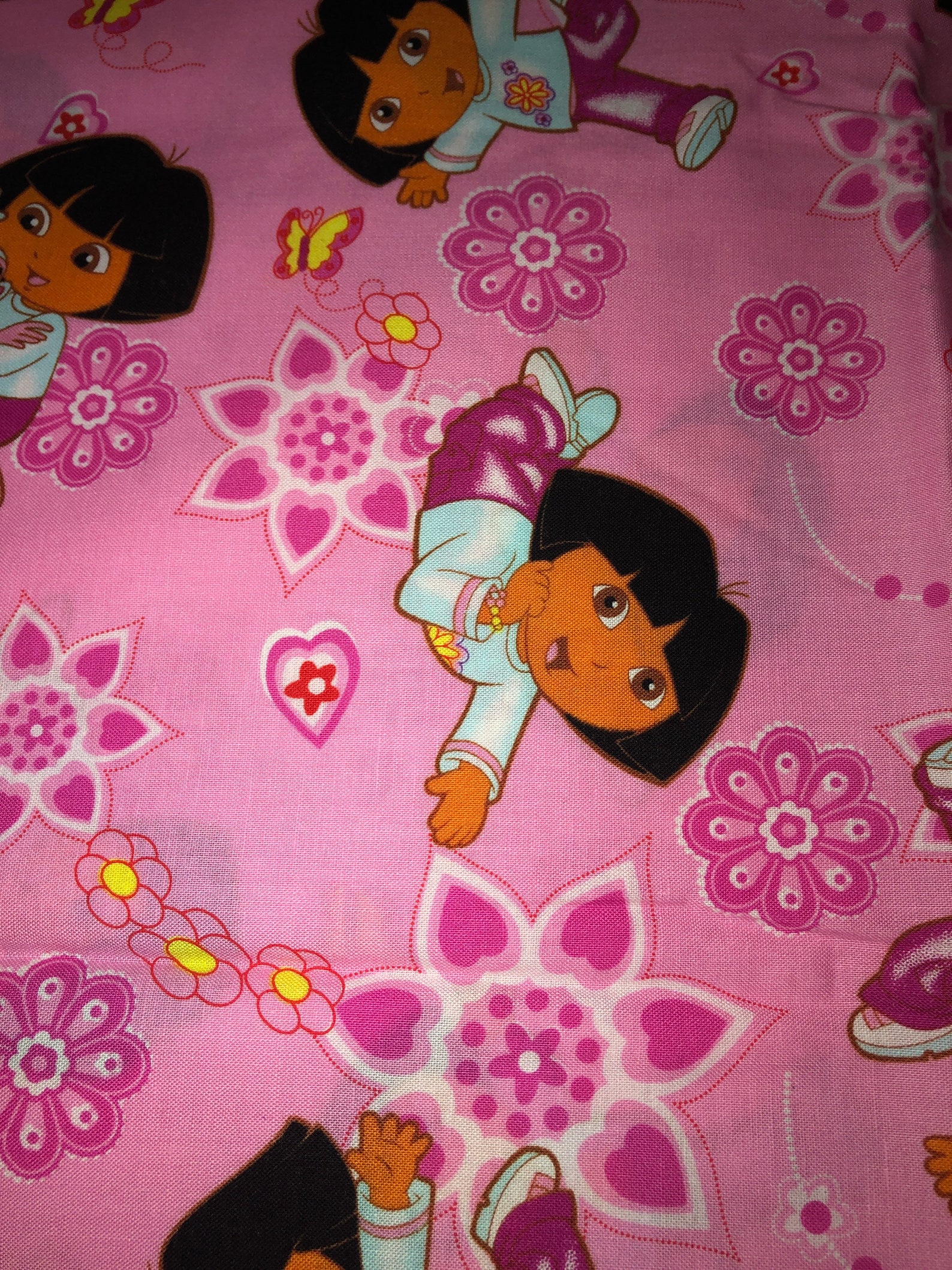 Dora the Explorer print fabric cotton pink 1 yd. | Etsy