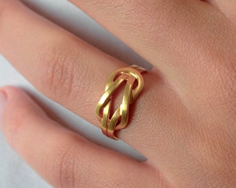 HERCULES KNOT RING, handmade in 18k solid gold, ancient style, ancient Greek ring,sailor knot, lovers knot