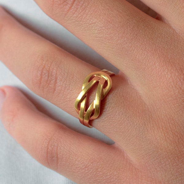 HERCULES KNOT RING, handmade in 18k solid gold, ancient style, ancient Greek ring,sailor knot, lovers knot