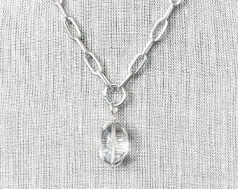 Rock Crystal Quartz Necklace (silver or gold) * rock crystal nugget necklace, rock crystal pendant necklace, gold necklace, gift for her